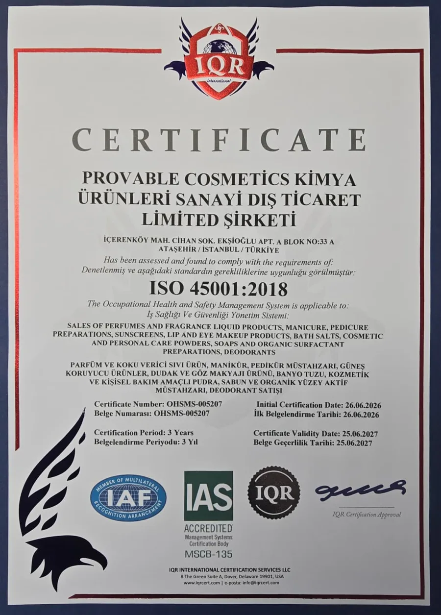 ISO 45001:2018 İş Sağlığı ve Güvenliği sertifikası